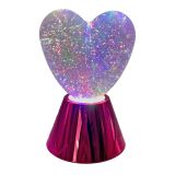 HEART GLITTER LAMP PURPLE