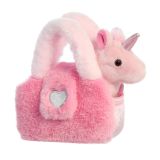 FURRY PINK BAG W UNICORN