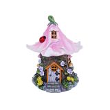 24cm Solar Pink Flower House