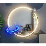 STAR MIRROR NEON LIGHT 33.2*43CM BLUE & WHITE LED, USB POWERED