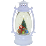 WHT OVAL LANTERN SANTA TREE