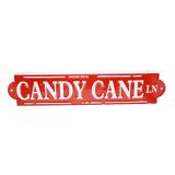Metal Candy Cane Lane Sign