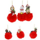 6/A Dogs Pom Pom Ornament