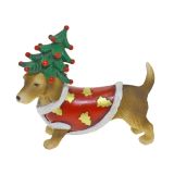 13cm Dachshund w Tree