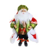 Grn Hat Standing Santa 45cm