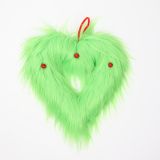 Green Furry  Heart Wreath