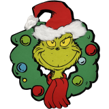 Wall Decor GRINCH Head Wreath