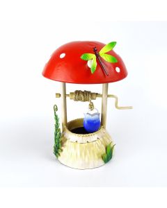 Metal mini mushroom wishing well