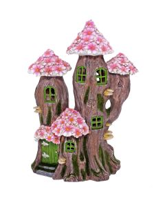  29cm Resin Solar Flower House