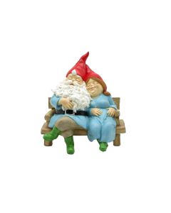 Gnome Couple Sitting 23cmH