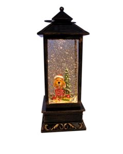 LED W-S Lantern Puppy Ate Santa's Cookies