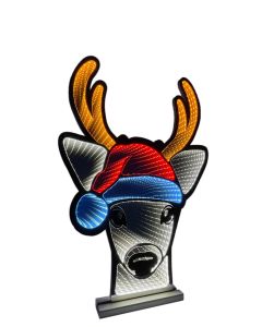 70CM INF DEER WITH XMAS HAT