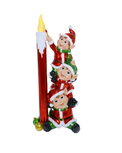 STCKD ELVES W LED CANDLE 6