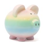 Rainbow Ombre Pig Bank