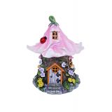 24cm Solar Pink Flower House