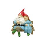Gnome Couple Sitting 23cmH