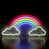 RAINBOW WITH CLOUDS NEON LIGHT 40*20CM MULTI COLOURED USB POWERED