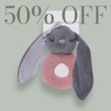 Rattle Bunny Pink & Grey 15cm
