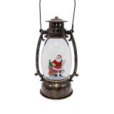 Brass Oval Lantern Santa List