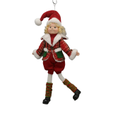 Hanging Poseable Elf Red