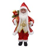 RED/GOLD MUSIC SANTA 45CM