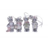 4/A Hanging Mice Ornaments