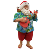 Beach Santa Claus w Ukulele