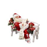 20CM SANTA CLAUS ON BENCH