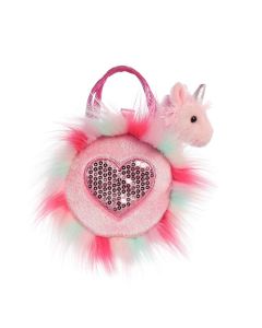 Unicorn Pink Fluffy Heart Ba
